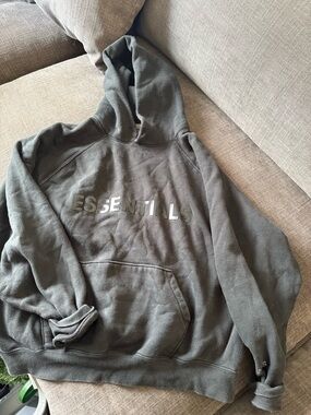 Essentials Hoodie in Charcoal Gray with Reflective Logo